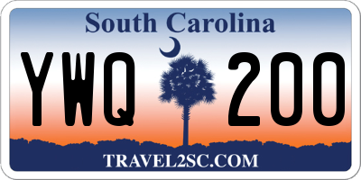 SC license plate YWQ200