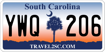 SC license plate YWQ206