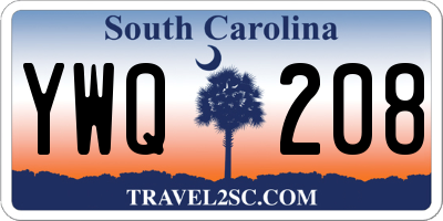 SC license plate YWQ208