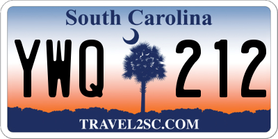 SC license plate YWQ212