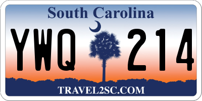 SC license plate YWQ214