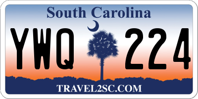 SC license plate YWQ224