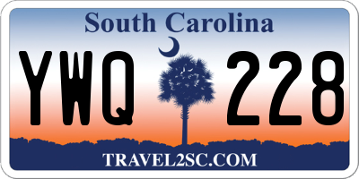 SC license plate YWQ228