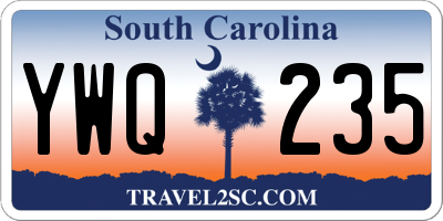 SC license plate YWQ235