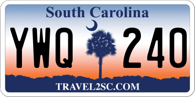 SC license plate YWQ240