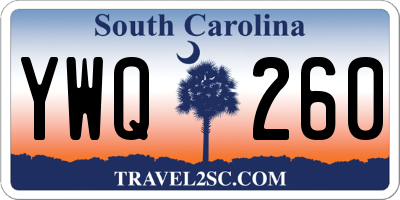 SC license plate YWQ260