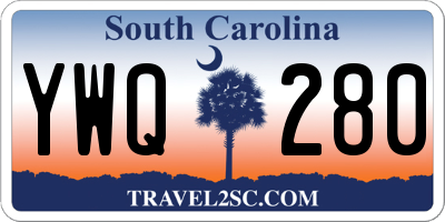 SC license plate YWQ280