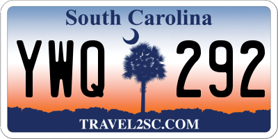 SC license plate YWQ292