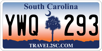 SC license plate YWQ293