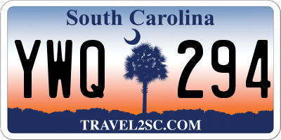 SC license plate YWQ294