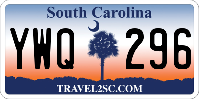 SC license plate YWQ296