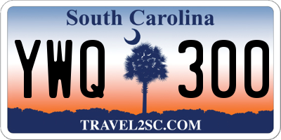 SC license plate YWQ300