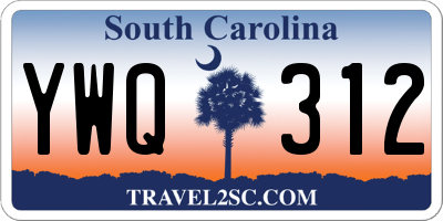 SC license plate YWQ312