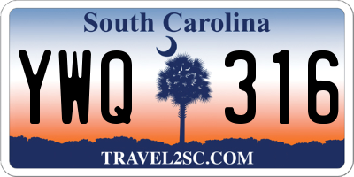 SC license plate YWQ316