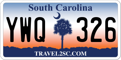 SC license plate YWQ326