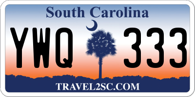 SC license plate YWQ333
