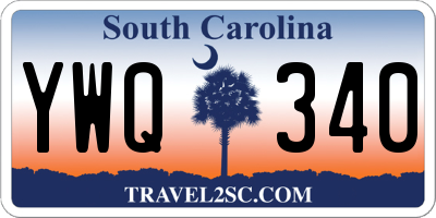 SC license plate YWQ340