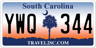 SC license plate YWQ344