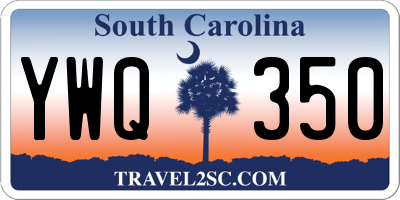 SC license plate YWQ350