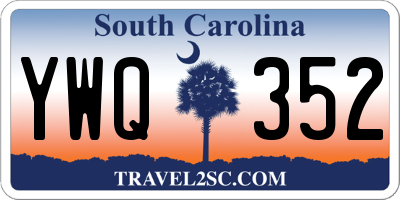 SC license plate YWQ352