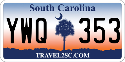 SC license plate YWQ353