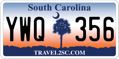 SC license plate YWQ356