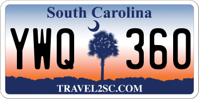 SC license plate YWQ360