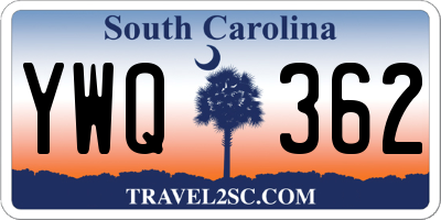 SC license plate YWQ362
