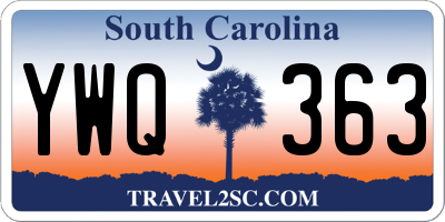 SC license plate YWQ363