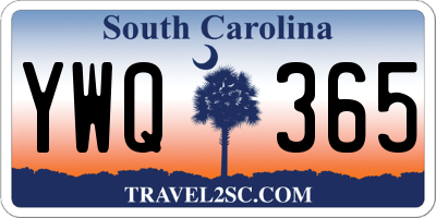SC license plate YWQ365