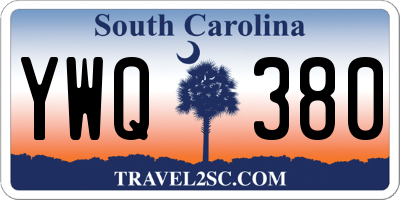 SC license plate YWQ380