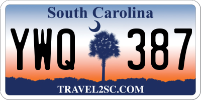SC license plate YWQ387