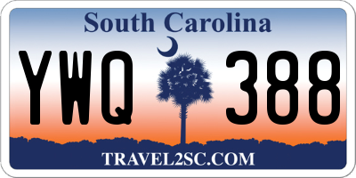 SC license plate YWQ388