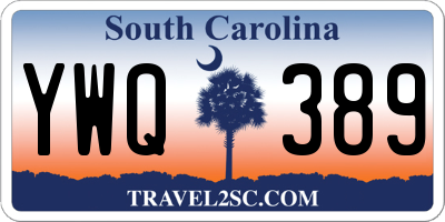 SC license plate YWQ389