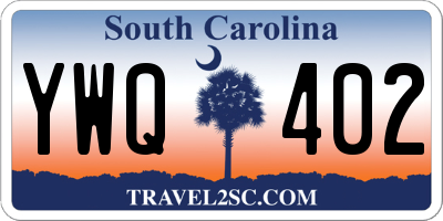 SC license plate YWQ402