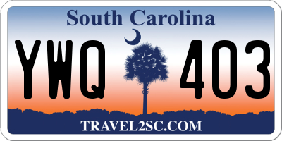 SC license plate YWQ403