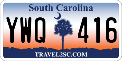 SC license plate YWQ416