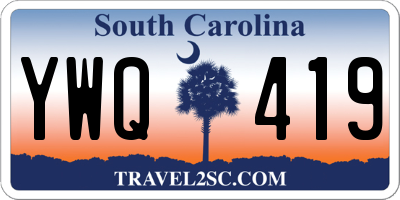 SC license plate YWQ419