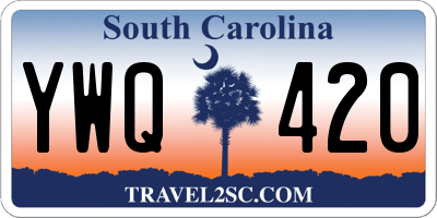 SC license plate YWQ420