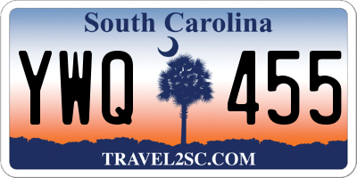 SC license plate YWQ455