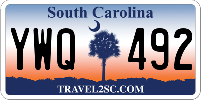 SC license plate YWQ492