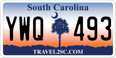 SC license plate YWQ493