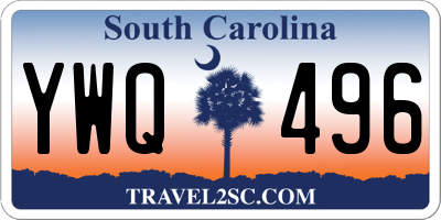 SC license plate YWQ496