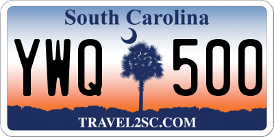 SC license plate YWQ500