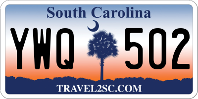 SC license plate YWQ502