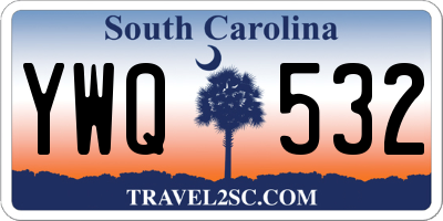 SC license plate YWQ532