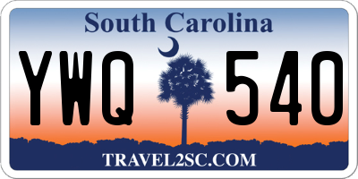SC license plate YWQ540