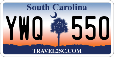 SC license plate YWQ550