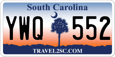 SC license plate YWQ552