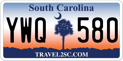 SC license plate YWQ580